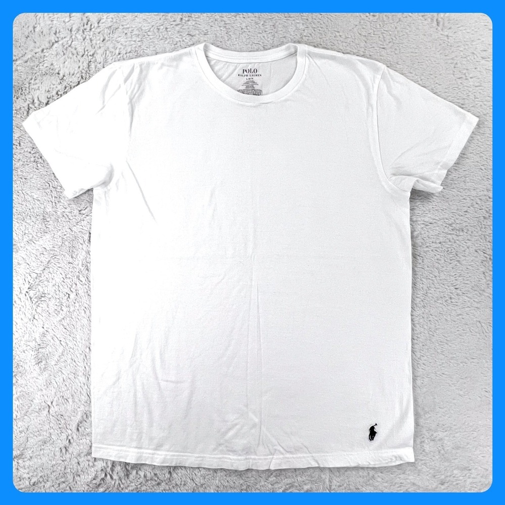Polo Ralph Lauren T-Shirt Men's‎ LARGE White Crew Neck Short Sleeve NEW
